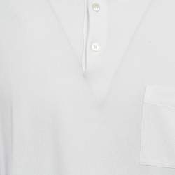 Hermes White Pique Cotton Polo T-Shirt XXXL