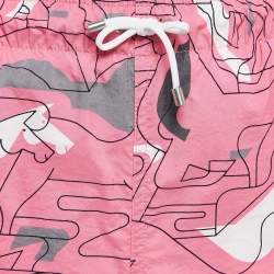 Hermes Pink Printed Nylon Swim Shorts XS