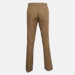 Hermes Brown Cotton Drawstring Straight Leg Pants M