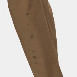 Hermes Brown Cotton Drawstring Straight Leg Pants M