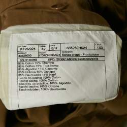 Hermes Brown Cotton Drawstring Straight Leg Pants M