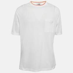 Hermes White Cotton Pique Crew Neck T-Shirt XXL