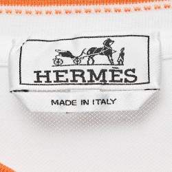 Hermes White Cotton Pique Crew Neck T-Shirt XXL