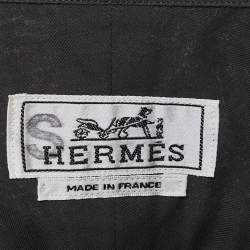 Hermes Grey Cotton Button Front Shirt XXL 