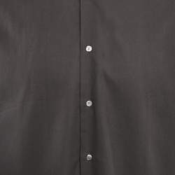 Hermes Grey Cotton Button Front Shirt XXL 