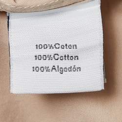 Hermes Beige Cotton Button Front Leather Trimmed Shirt M