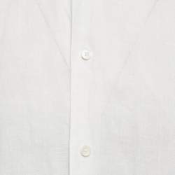 Hermes White Linen Button Front Shirt M