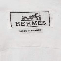 Hermes White Linen Button Front Shirt M