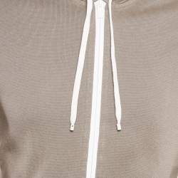 Hermes Grey Cotton Knit Hooded Zip-Up Jacket M