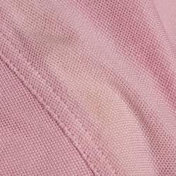 Pre Owned Hermes Pink H Embroidered Cotton Pique Polo T-Shirt S