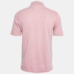 Pre Owned Hermes Pink H Embroidered Cotton Pique Polo T-Shirt S