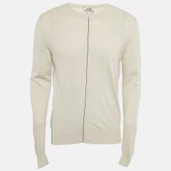 Hermes Grey Cotton Knit Crew Neck Sweatshirt M