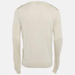 Hermes Grey Cotton Knit Crew Neck Sweatshirt M
