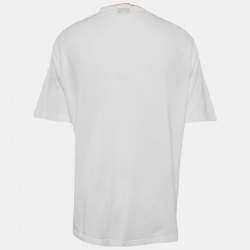 Pre Owned Hermès White Cotton Piqures Sellier T-Shirt XXL