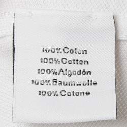 Pre Owned Hermès White Cotton Piqures Sellier T-Shirt XXL
