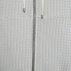 Hermes Grey Textured Nylon Zip-Up Hoodie S