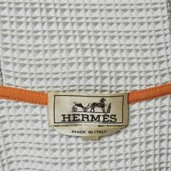 Hermes Grey Textured Nylon Zip-Up Hoodie S