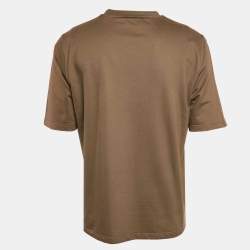 Hermes Green Leather Applique Jersey Crewneck T-Shirt L