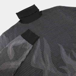 Hermes Black Virgin Wool Silk Flame Motif Sweater Men's Size L
