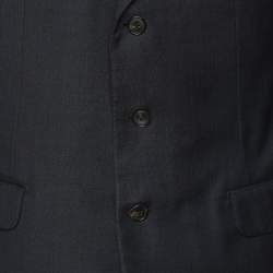 Hermes Navy Blue Wool Single Breasted Blazer & Straight Leg Pant Set L