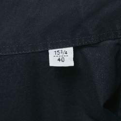 Hermès Blue Printed Cotton Button Front Long Sleeve Shirt M