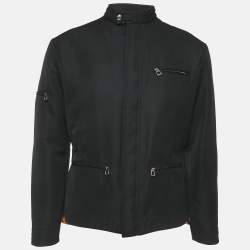 Hermes Black Nylon Zip-Up Jacket M