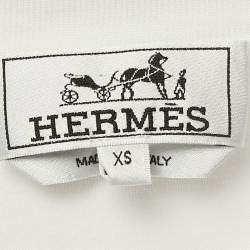 Hermès White Printed Jersey Crewneck T-Shirt XS