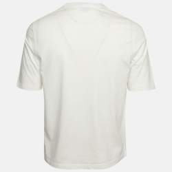 Hermès White Printed Jersey Crewneck T-Shirt XS