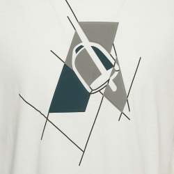 Hermès White Printed Jersey Crewneck T-Shirt XS