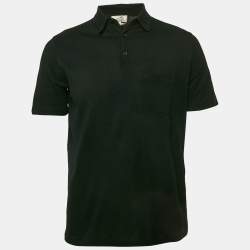 Hermes Black Cotton Logo Pocket Detail Polo T-Shirt M