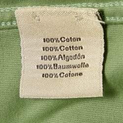 Hermes Green Print Cotton Crew Neck Half Sleeve Quarterb'H" T-Shirt L