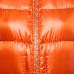 Hermes Orange Nylon Padded Zip-Up Jacket S