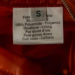Hermes Orange Nylon Padded Zip-Up Jacket S