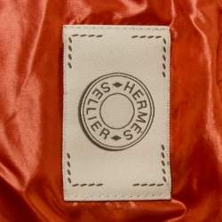 Hermes Orange Nylon Padded Zip-Up Jacket S
