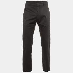 Hermès Black Cotton Straight Leg Pants L