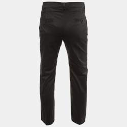 Hermès Black Cotton Straight Leg Pants L