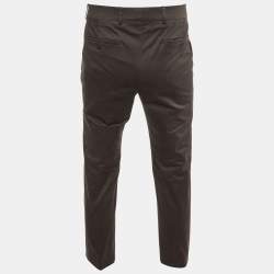 Hermes Charcoal Grey Cotton Regular Fit Pants M