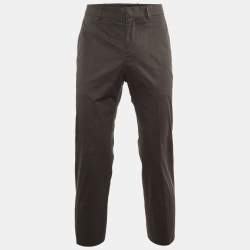 Hermes Charcoal Grey Cotton Regular Fit Pants M