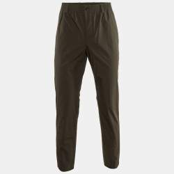 Hermes Black Cotton Drawstring Waist Tapered Pants M