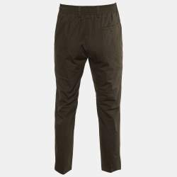 Hermes Black Cotton Drawstring Waist Tapered Pants M
