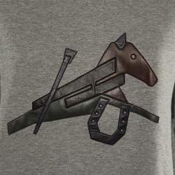 Hermès Grey Cotton Horse Embroidered Sweatshirt S