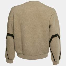 Hermès Beige Wool & Cashmere Leather Trimmed Sweatshirt M