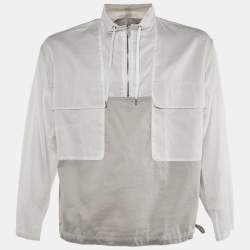 Hermès Grey/White Cotton Light Jacket S