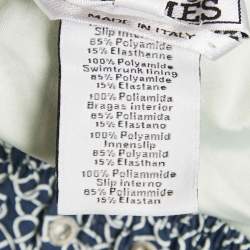Hermes Blue Chain Print Nylon Swim Shorts L