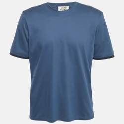 Hermès Blue Jersey Crew Neck T-Shirt M