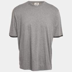 Hermes Grey Jersey Crew Neck T-Shirt XXL