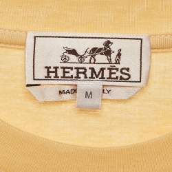 Hermès Yellow Printed Jersey Crewneck T-Shirt M