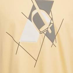 Hermès Yellow Printed Jersey Crewneck T-Shirt M