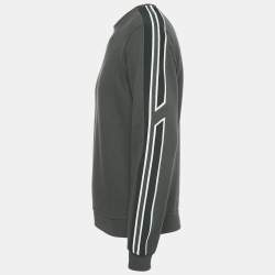 Pre Owned Hermes Green Cotton Run H Crewneck Sweatshirt  S