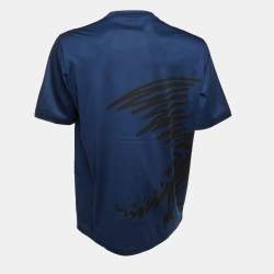 Pre Owned Hermes Indigo Blue Dragon Print Cotton Imprime Place T-Shirt XXL  